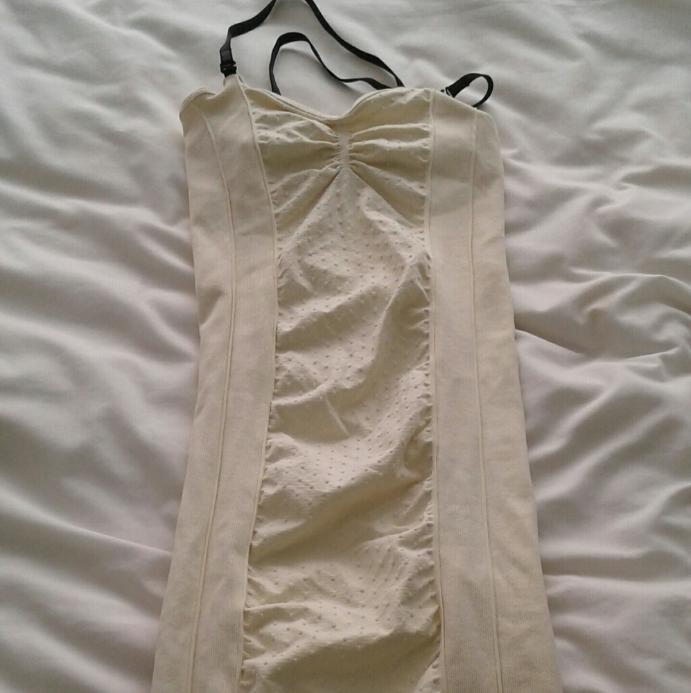 Beige knee length dress